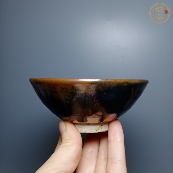 古玩陶瓷磁州窯窯變黑釉茶盞真品鑒賞圖