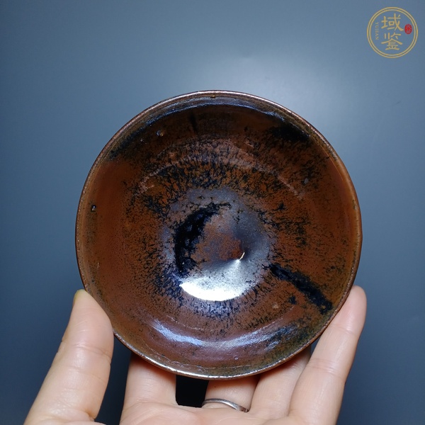 古玩陶瓷磁州窯窯變黑釉茶盞真品鑒賞圖