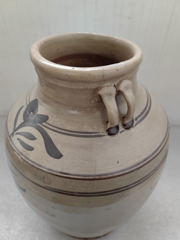 古玩陶瓷磁州窯白地黑花四系罐拍賣,當(dāng)前價(jià)格680元