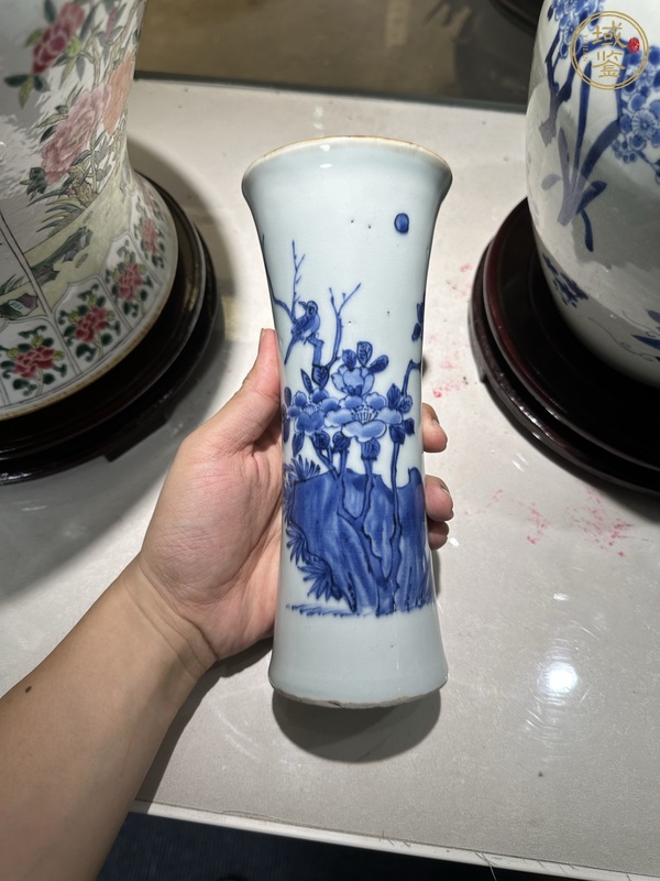 古玩陶瓷青花花觚真品鑒賞圖