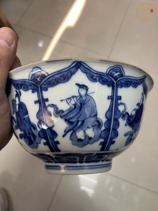 古玩陶瓷青花八仙人物碗真品鑒賞圖