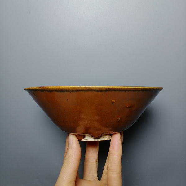 古玩陶瓷元代磁州窯紫金釉茶碗拍賣,當(dāng)前價(jià)格2000元