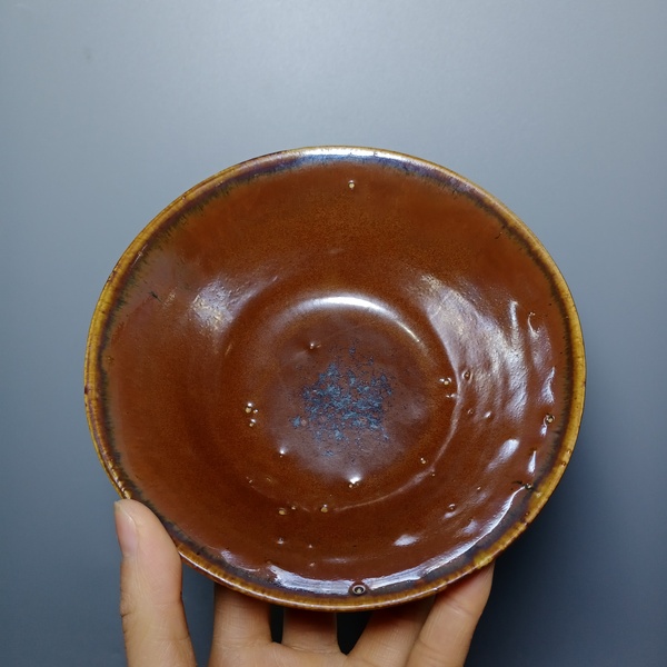 古玩陶瓷元代磁州窯紫金釉茶碗拍賣,當(dāng)前價(jià)格2000元