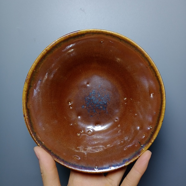古玩陶瓷元代磁州窯紫金釉茶碗拍賣,當(dāng)前價(jià)格2000元