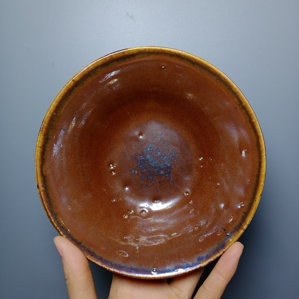 古玩陶瓷元代磁州窯紫金釉茶碗拍賣,當(dāng)前價(jià)格2000元