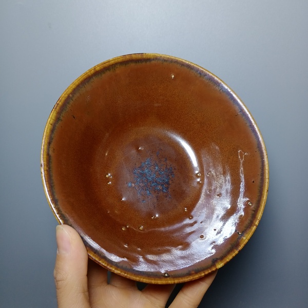古玩陶瓷元代磁州窯紫金釉茶碗拍賣,當(dāng)前價(jià)格2000元