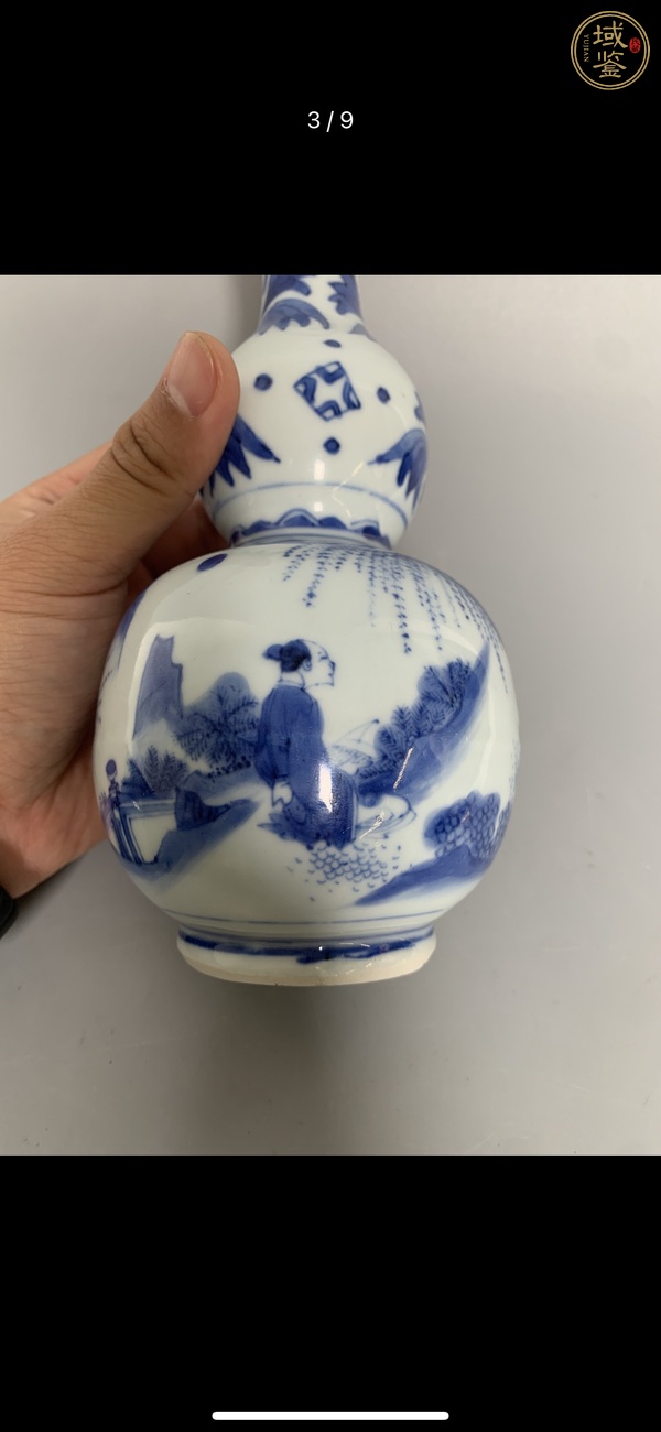 古玩陶瓷青花人物故事紋葫蘆瓶真品鑒賞圖