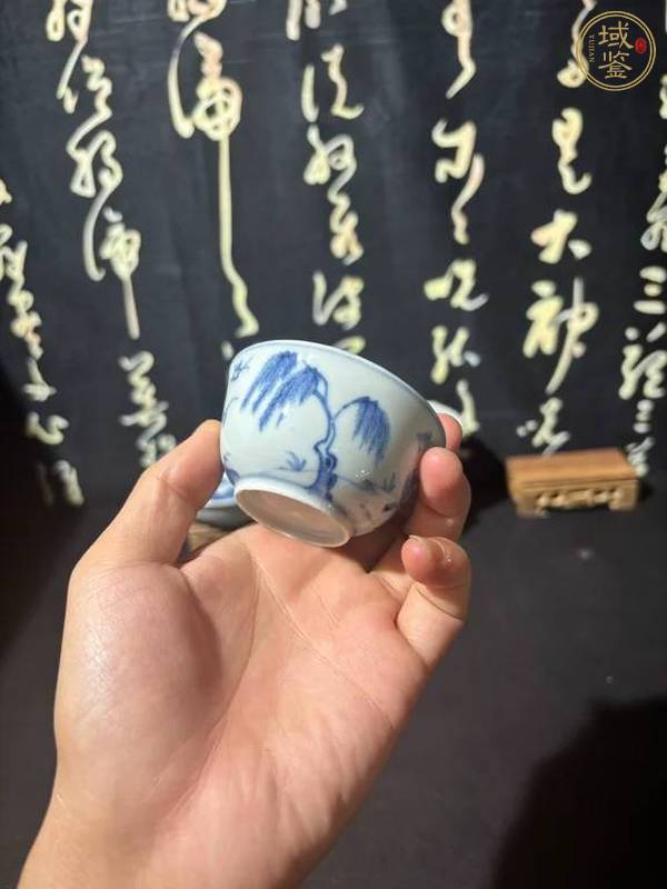 古玩陶瓷青花牧牛圖杯真品鑒賞圖