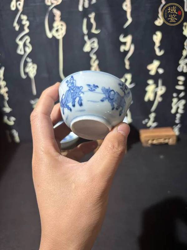 古玩陶瓷青花牧牛圖杯真品鑒賞圖