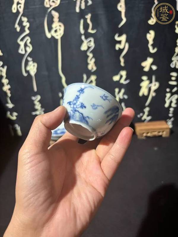 古玩陶瓷青花牧牛圖杯真品鑒賞圖