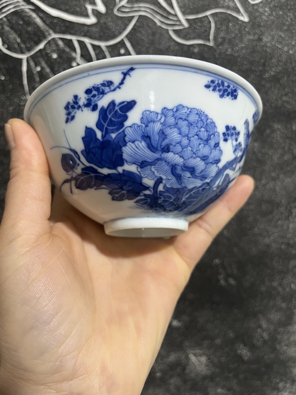 古玩陶瓷青花富貴白頭鳥圖紋碗拍賣，當前價格8500元