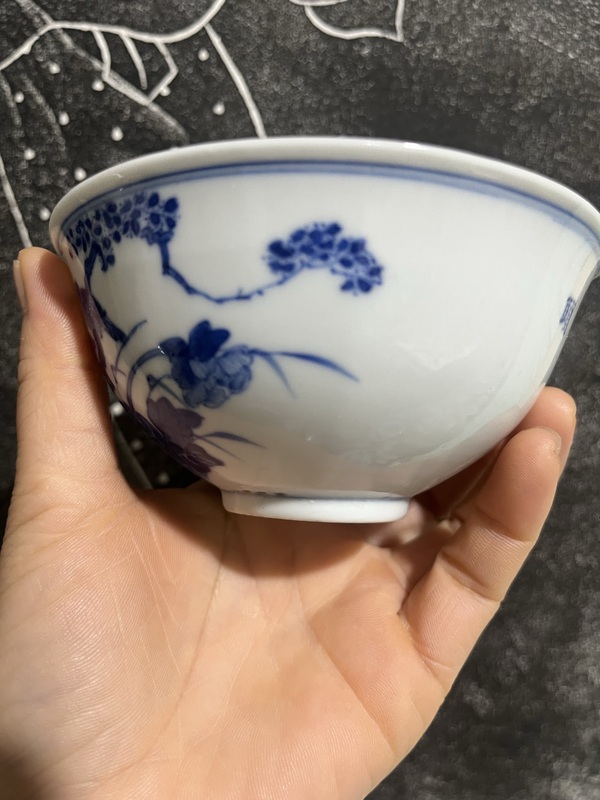 古玩陶瓷青花富貴白頭鳥圖紋碗拍賣，當前價格8500元