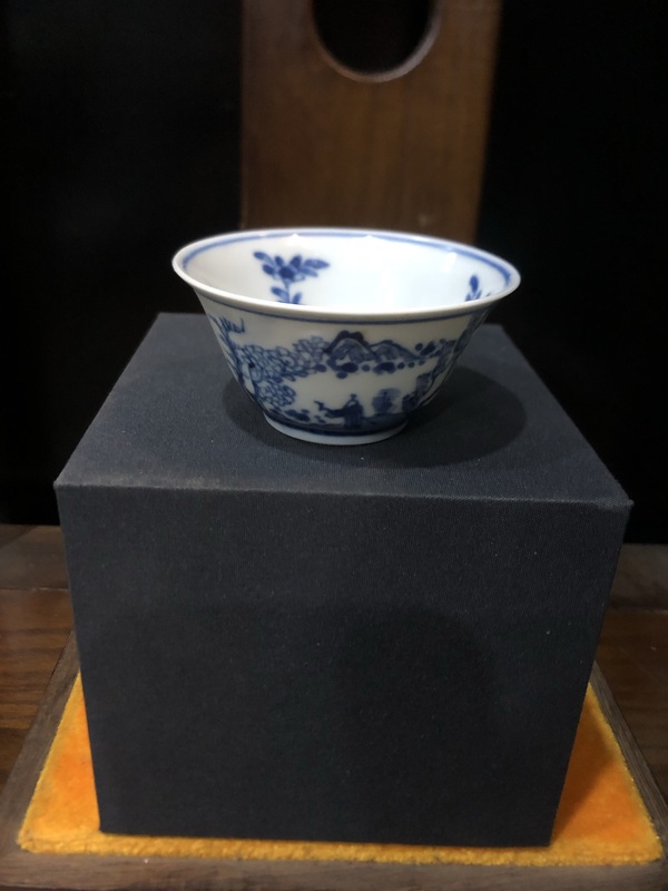 古玩陶瓷（精品品茗杯）清·康熙·訪友圖·青花品茗杯拍賣，當(dāng)前價(jià)格632元