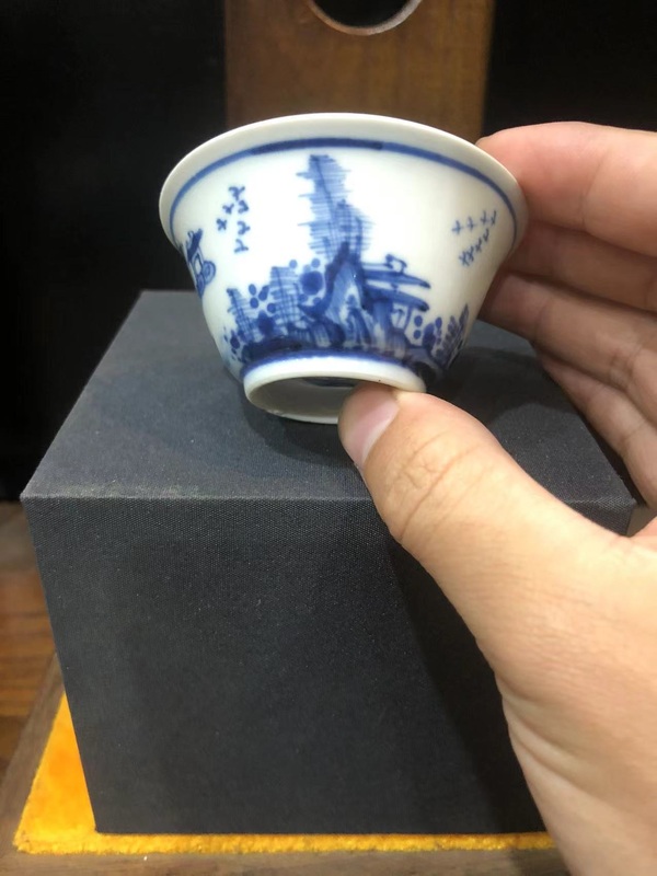 古玩陶瓷（精品品茗杯）清·康熙·訪友圖·青花品茗杯拍賣，當(dāng)前價(jià)格632元