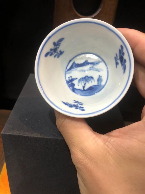 古玩陶瓷（精品品茗杯）清·康熙·訪友圖·青花品茗杯拍賣，當(dāng)前價(jià)格1106元