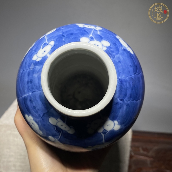 古玩陶瓷青花留白梅紋雞腿蓋瓶真品鑒賞圖