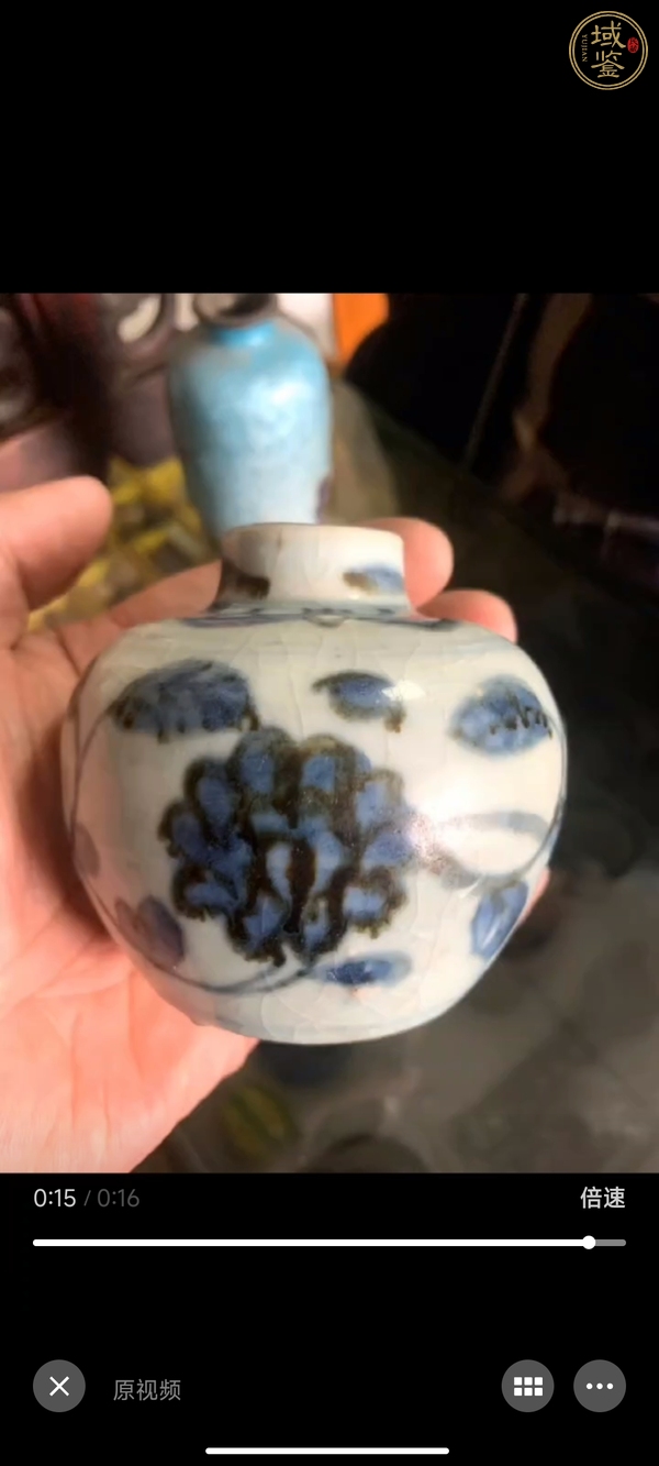 古玩陶瓷青花花卉紋罐真品鑒賞圖