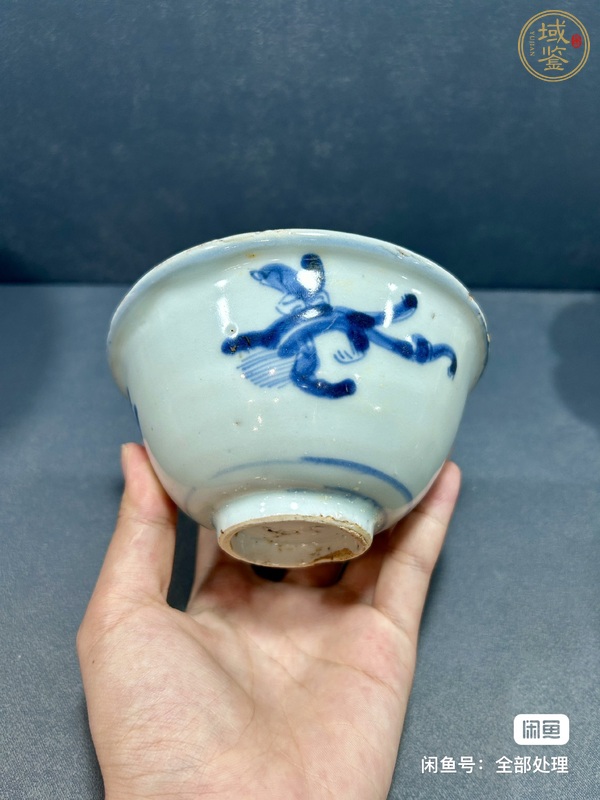 古玩陶瓷青花螭龍紋茶碗真品鑒賞圖