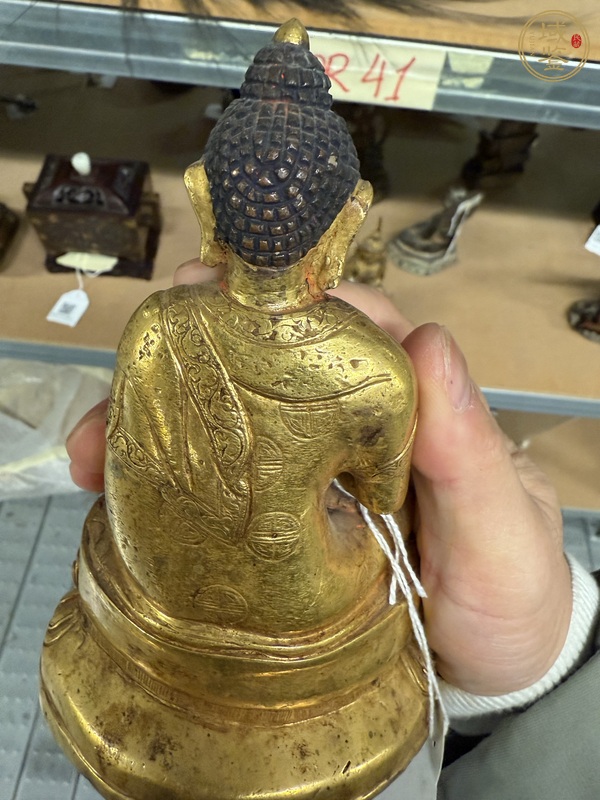 古玩銅器銅鎏金釋迦摩尼真品鑒賞圖