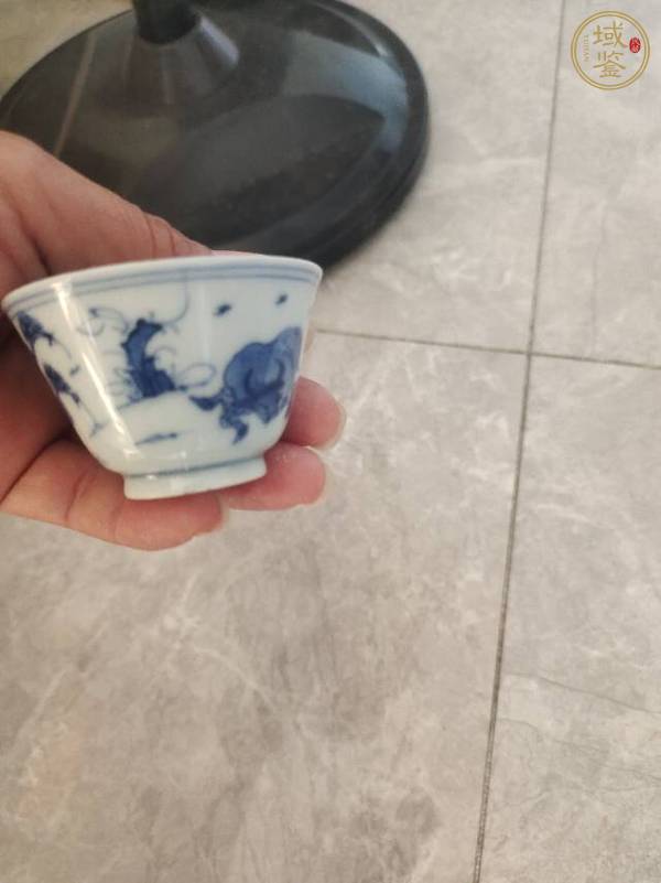 古玩陶瓷青花牧牛圖杯真品鑒賞圖