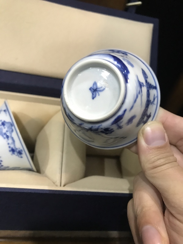 古玩陶瓷（精品品茗杯）清·康熙·訪友圖·青花品茗杯一對拍賣，當(dāng)前價(jià)格2390元