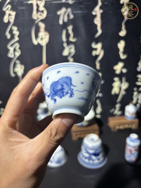 古玩陶瓷青花牧牛圖杯真品鑒賞圖