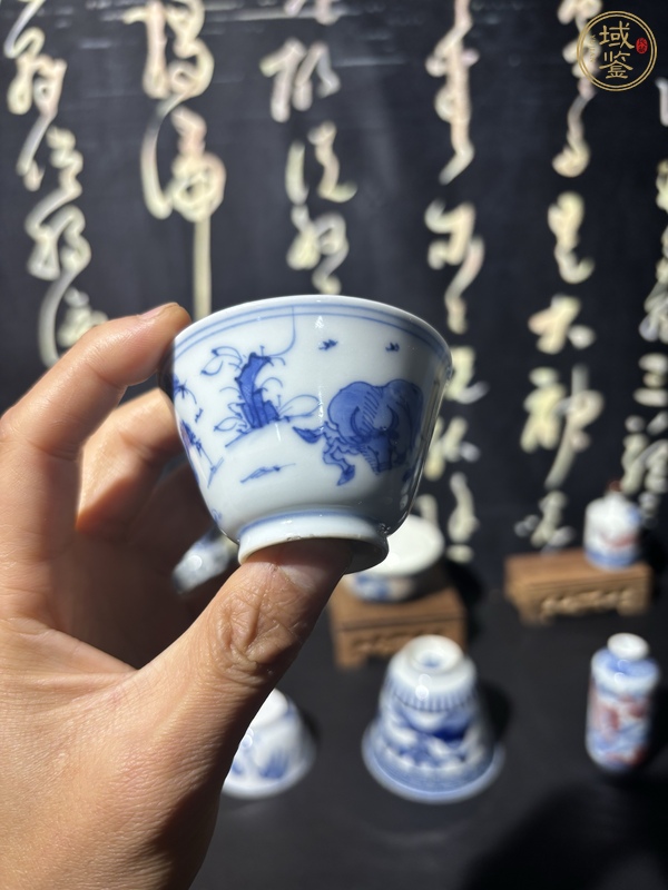 古玩陶瓷青花牧牛圖杯真品鑒賞圖