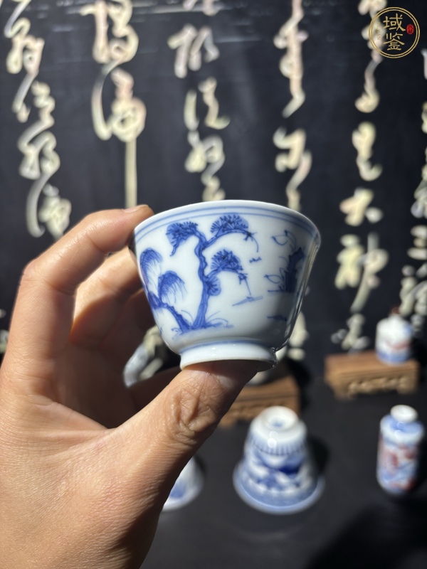 古玩陶瓷青花牧牛圖杯真品鑒賞圖