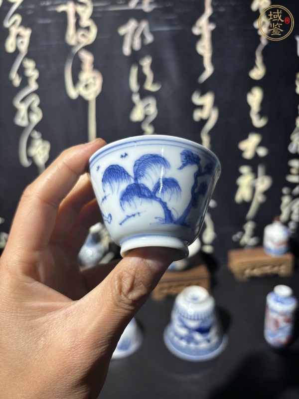 古玩陶瓷青花牧牛圖杯真品鑒賞圖