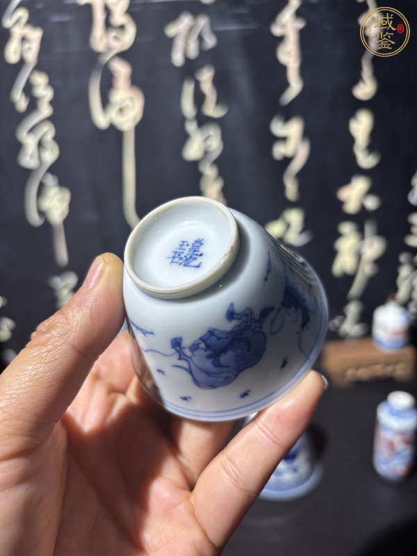 古玩陶瓷青花牧牛圖杯真品鑒賞圖