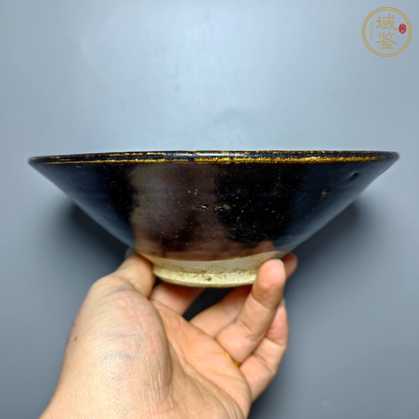 古玩陶瓷元·黑釉鐵銹斑碗 真品鑒賞圖
