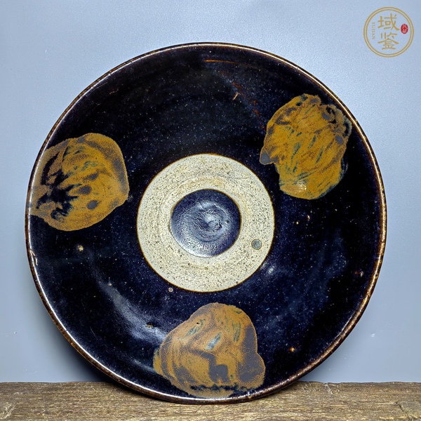 古玩陶瓷元·黑釉鐵銹斑碗 真品鑒賞圖