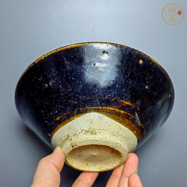 古玩陶瓷元·黑釉鐵銹斑碗 真品鑒賞圖