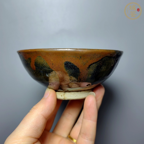 古玩陶瓷磁州窯窯變黑釉茶碗真品鑒賞圖