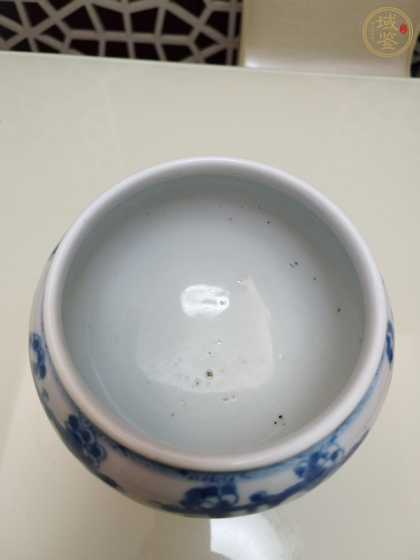 古玩陶瓷青花花卉雜寶紋豆真品鑒賞圖