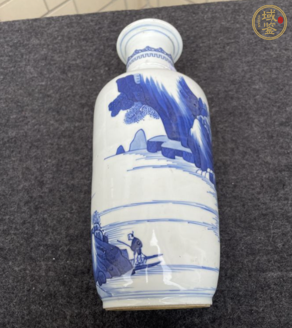古玩陶瓷最好上手,清康熙青花山水高士圖棒槌瓶真品鑒賞圖