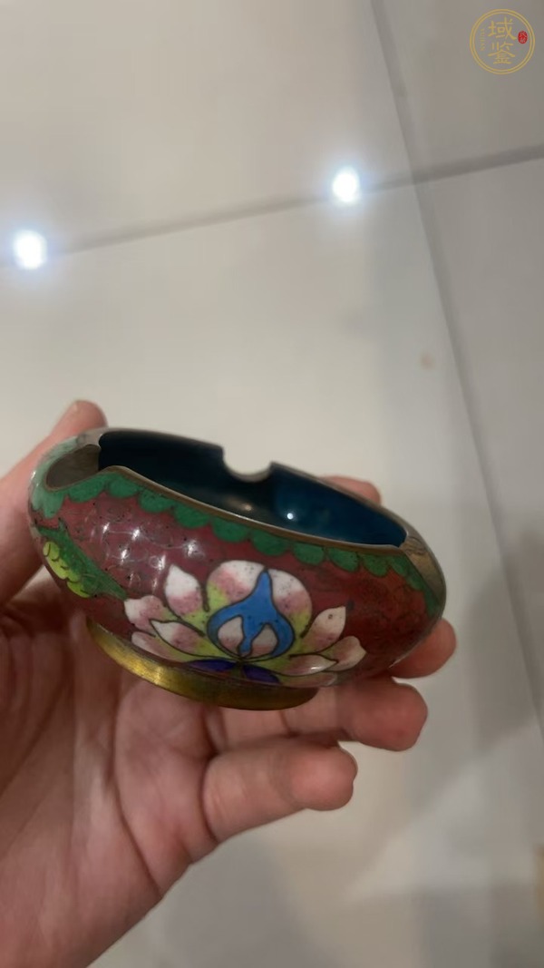 古玩銅器掐絲琺瑯煙灰缸真品鑒賞圖