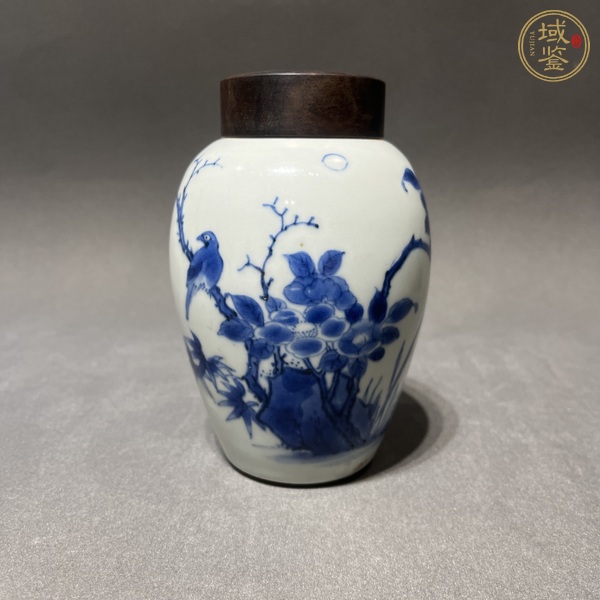 古玩陶瓷花鳥紋青花罐真品鑒賞圖