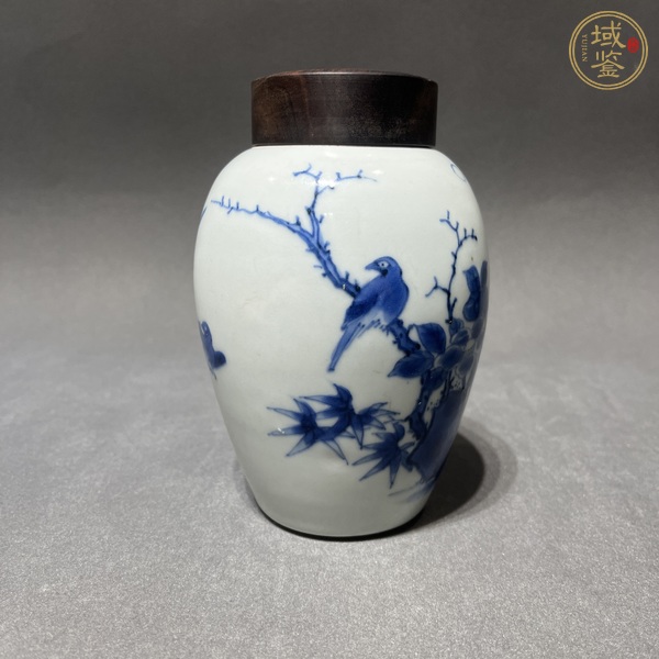 古玩陶瓷花鳥紋青花罐真品鑒賞圖