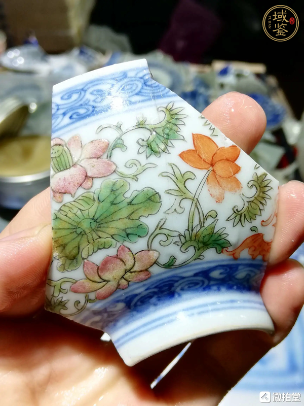 古玩陶瓷青花粉彩瓷片真品鑒賞圖