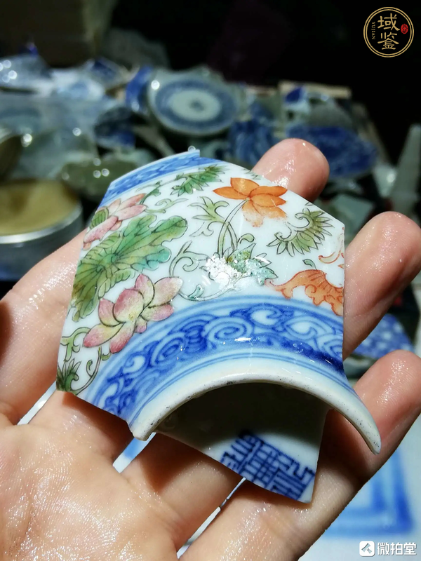 古玩陶瓷青花粉彩瓷片真品鑒賞圖