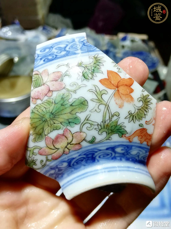 古玩陶瓷青花粉彩瓷片真品鑒賞圖