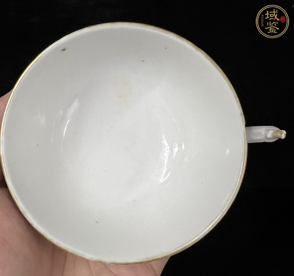 古玩陶瓷青花山水樓閣把杯真品鑒賞圖