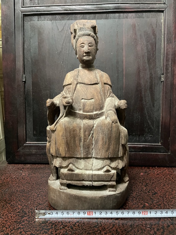 古玩雜項(xiàng)清代木雕瑪祖造像拍賣(mài)，當(dāng)前價(jià)格4888元