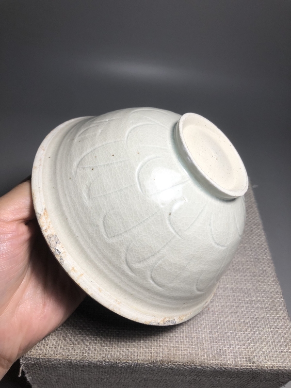 古玩陶瓷【館藏級精品】宋代:青白瓷 仰覆蓮瓣紋碗【收藏價值極高】拍賣，當(dāng)前價格0元