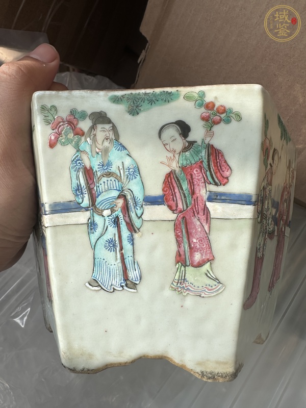 古玩陶瓷粉彩十二花神紋花盆真品鑒賞圖