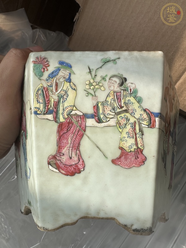 古玩陶瓷粉彩十二花神紋花盆真品鑒賞圖