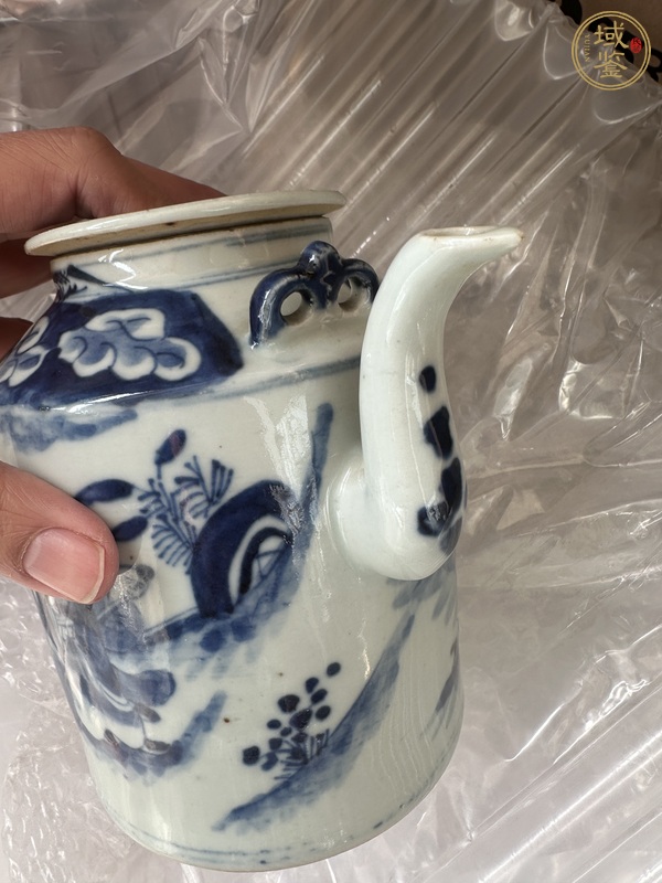 古玩陶瓷青花人物故事紋茶壺真品鑒賞圖