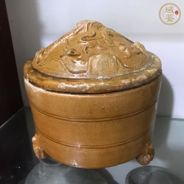 古玩陶瓷漢·龍虎斗博山奩真品鑒賞圖