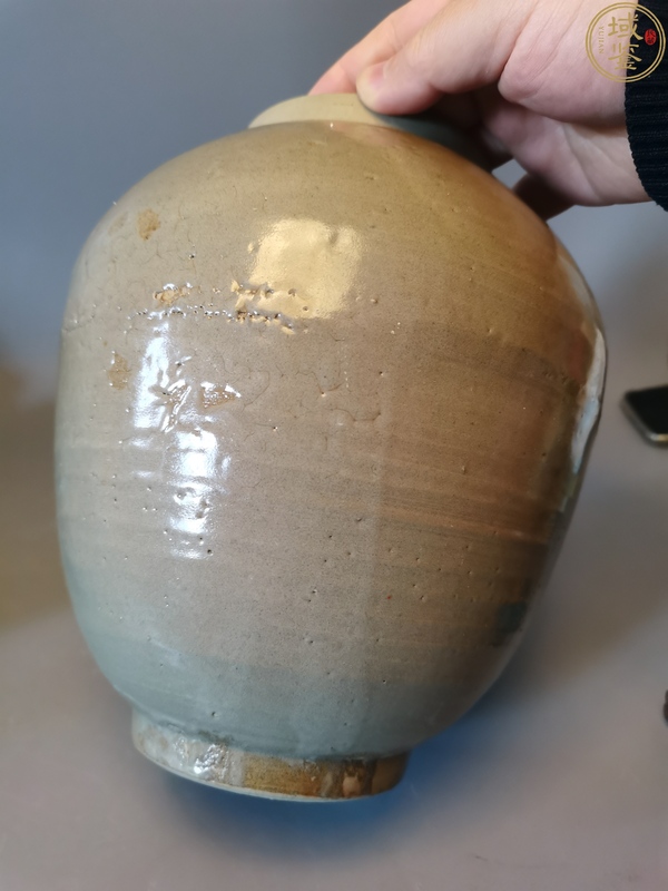 古玩陶瓷元明時期龍泉青瓷茶葉罐拍賣,當前價格690元